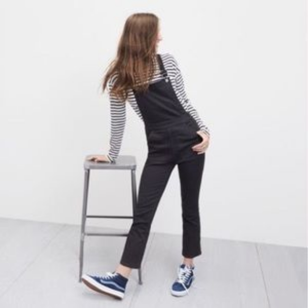 Madewell Denim Bootcut Stretch Denim Black Overall